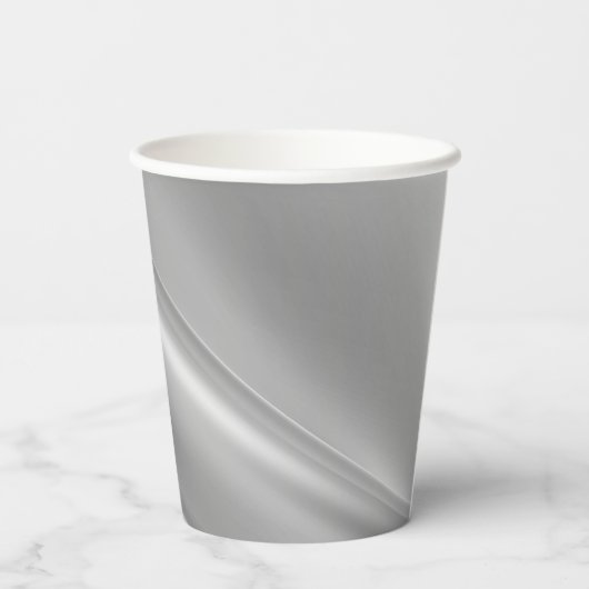 Silver-Gradient-Diagonallinien Pappbecher (Rückseite)
