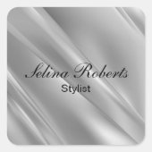 Silver-Gradient-Diagonallinien Quadratischer Aufkleber (Vorderseite)