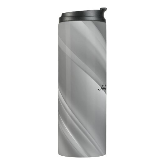 Silver-Gradient-Diagonallinien Thermosbecher (Nach links gedreht)