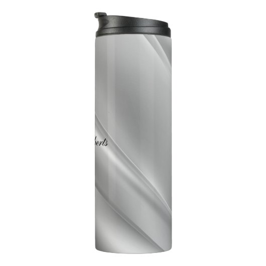 Silver-Gradient-Diagonallinien Thermosbecher (Nach rechts gedreht)