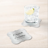 Silver Gradient Elegante Vintage Hochzeit Blühend Untersetzer (Vor Ort)