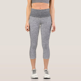 Silver Gradient Glitzer Capri Leggings