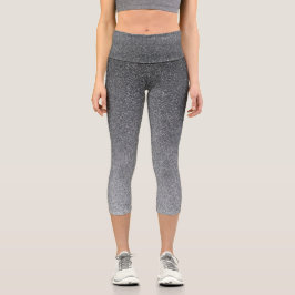 Silver Gradient Glitzer Capri Leggings