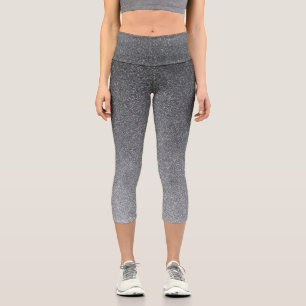 Silver Gradient Glitzer Capri Leggings