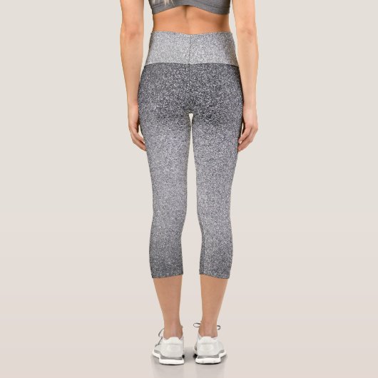 Silver Gradient Glitzer Capri Leggings (Rückseite)