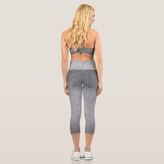 Silver Gradient Glitzer Capri Leggings (Rückseite)