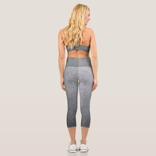 Silver Gradient Glitzer Capri Leggings (Rückseite)