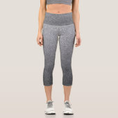 Silver Gradient Glitzer Capri Leggings (Vorderseite)