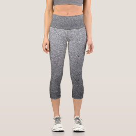 Silver Gradient Glitzer Capri Leggings