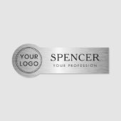 Silver Gradient hinzufügen Logomitarbeiter Namensschild (Vorderseite)