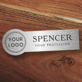 Silver Gradient hinzufügen Logomitarbeiter Namensschild