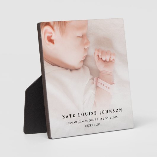 Silver Gradient New Babyfoto & Birth Record Fotoplatte (Vorderseite)