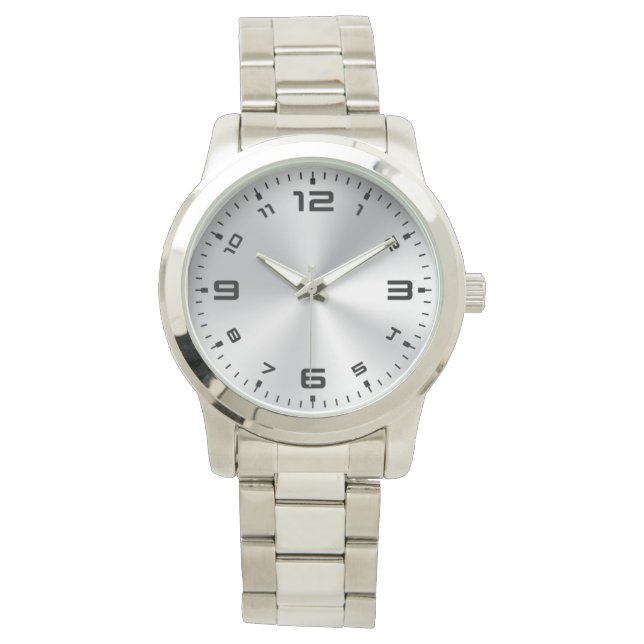 Silver Gradient Oversified Silver Bracelet Watch Armbanduhr (Vorderseite)