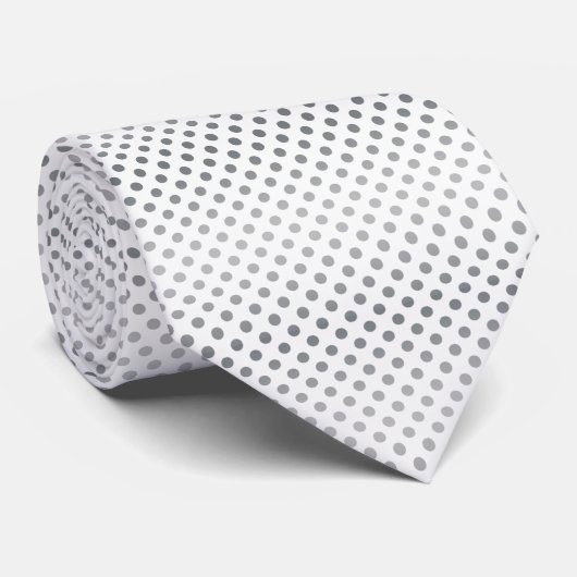 Silver Gradient Polka Dots Krawatte (Gerollt)