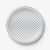 Silver Gradient Polka Dots von Shirley Taylor Pappteller (Vorderseite)