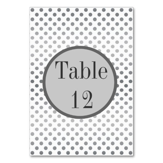 Silver Gradient Polka Dots von Shirley Taylor Tischnummer (Vorderseite)