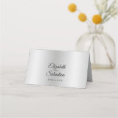 Silver Gradient & Vintag Blüh Elegante Hochzeit Platzkarte (Rückseite)