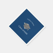  Silver Graduation Cap -Class of 2026= no2 Serviette (Ecke)