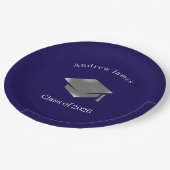  Silver Graduation Cap -Class of 2026 Pappteller (Schrägansicht)