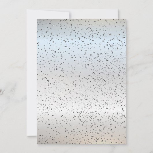 Silver Graduation Cap, Disco Ball Confetti, Wein Einladung (Rückseite)