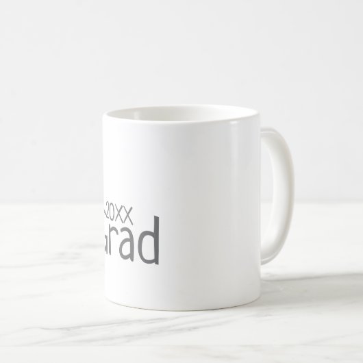 Silver Graduation Cap Glitzer hinzufügen Name grad Kaffeetasse (VorderseiteRechts)