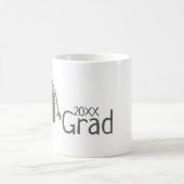 Silver Graduation Cap Glitzer hinzufügen Name grad Kaffeetasse (Mittel)