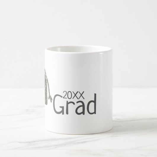 Silver Graduation Cap Glitzer hinzufügen Name grad Kaffeetasse (Mittel)