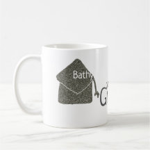 Silver Graduation Cap Glitzer hinzufügen Name grad