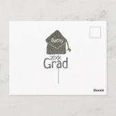 Silver Graduation Cap Glitzer hinzufügen Name grad Postkarte (Rückseite)