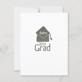 Silver Graduation Cap Glitzer hinzufügen Name grad Postkarte