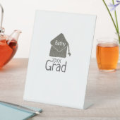 Silver Graduation Cap Glitzer hinzufügen Name grad Sockelschild (In Situ)