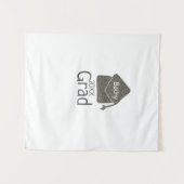 Silver Graduation Cap Glitzer hinzufügen Name grad Wandteppich (Vorderseite (Horizontal))