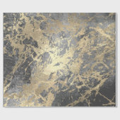 Silver Graphite Gold Marmor Shiny Metallic Strokes Geschenkpapier (Flach)