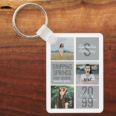 Silver Grau 4-Foto Fun Boxes Class Year Schlüssela Schlüsselanhänger (Vorderseite)