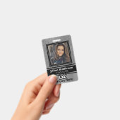 Silver Grau and Black Foto and Logo Abzeichen Ausweis (Handheld)