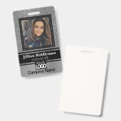 Silver Grau and Black Foto and Logo Abzeichen Ausweis (Front & Back)