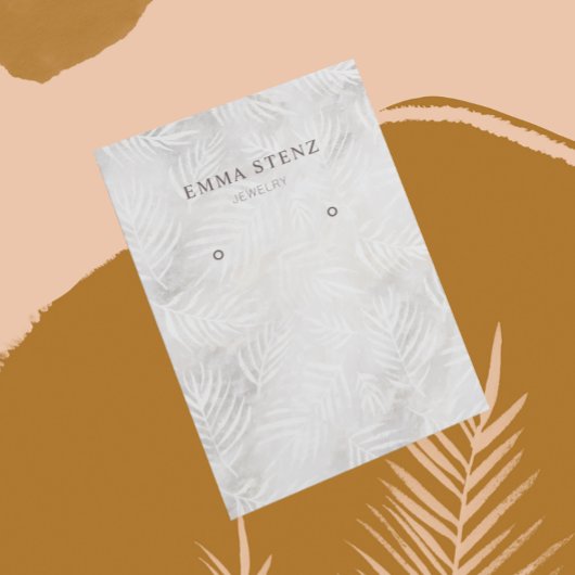 Silver Grau & Dusty Pink Palm Earring Display Card