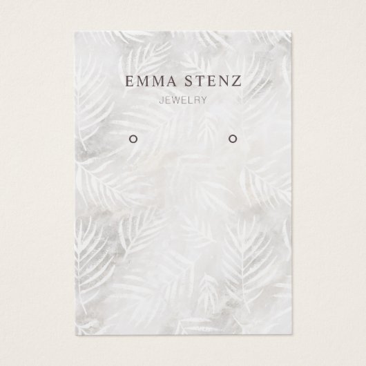 Silver Grau & Dusty Pink Palm Earring Display Card (Vorderseite)