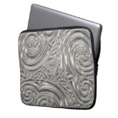 Silver grau elegante art nouveau abstrakt laptopschutzhülle (Vorderseite Links)
