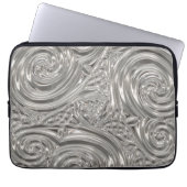 Silver grau elegante art nouveau abstrakt laptopschutzhülle (Vorderseite)