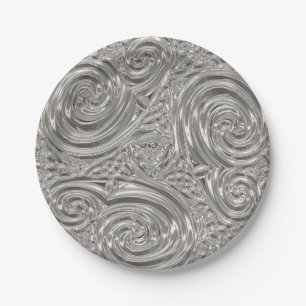 Silver grau elegante Art Nouveau geprägt Aussehen Pappteller