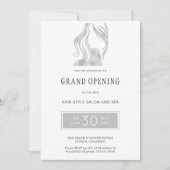 Silver grau elegante Schönheitssalon große Öffnung Einladung (Vorderseite)