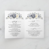 Silver Graue Elfenbeinblume Winter Rustikale Hochz Einladung (Innenseite)