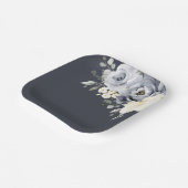 Silver Graue Elfenbeinblume Winter Rustikale Hochz Pappteller (Gewinkelt)