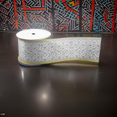 Silver Graue Floral Lace Silver Gold Trial Satinband