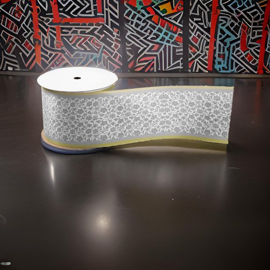 Silver Graue Floral Lace Silver Gold Trial Satinband