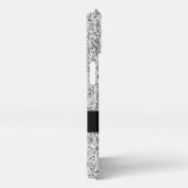 Silver Graue Glitzer Imitate Glitzern Monogramm iPhone Hülle (Rechte Seite)