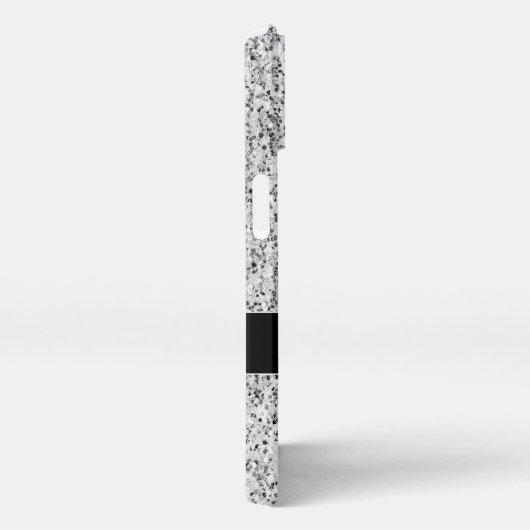 Silver Graue Glitzer Imitate Glitzern Monogramm iPhone Hülle (Rechte Seite)