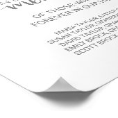 Silver Graue Kalligraphie in Love Memory Sign Poster (Ecke)