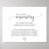 Silver Graue Kalligraphie in Love Memory Sign Poster (Vorne)